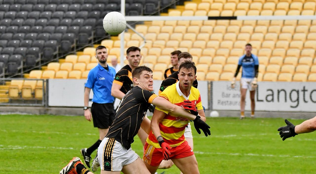 A moment during the Barcelona Gaels' victory over Conahy Shamrocks in the 2024 Leinster Junior Football Championship