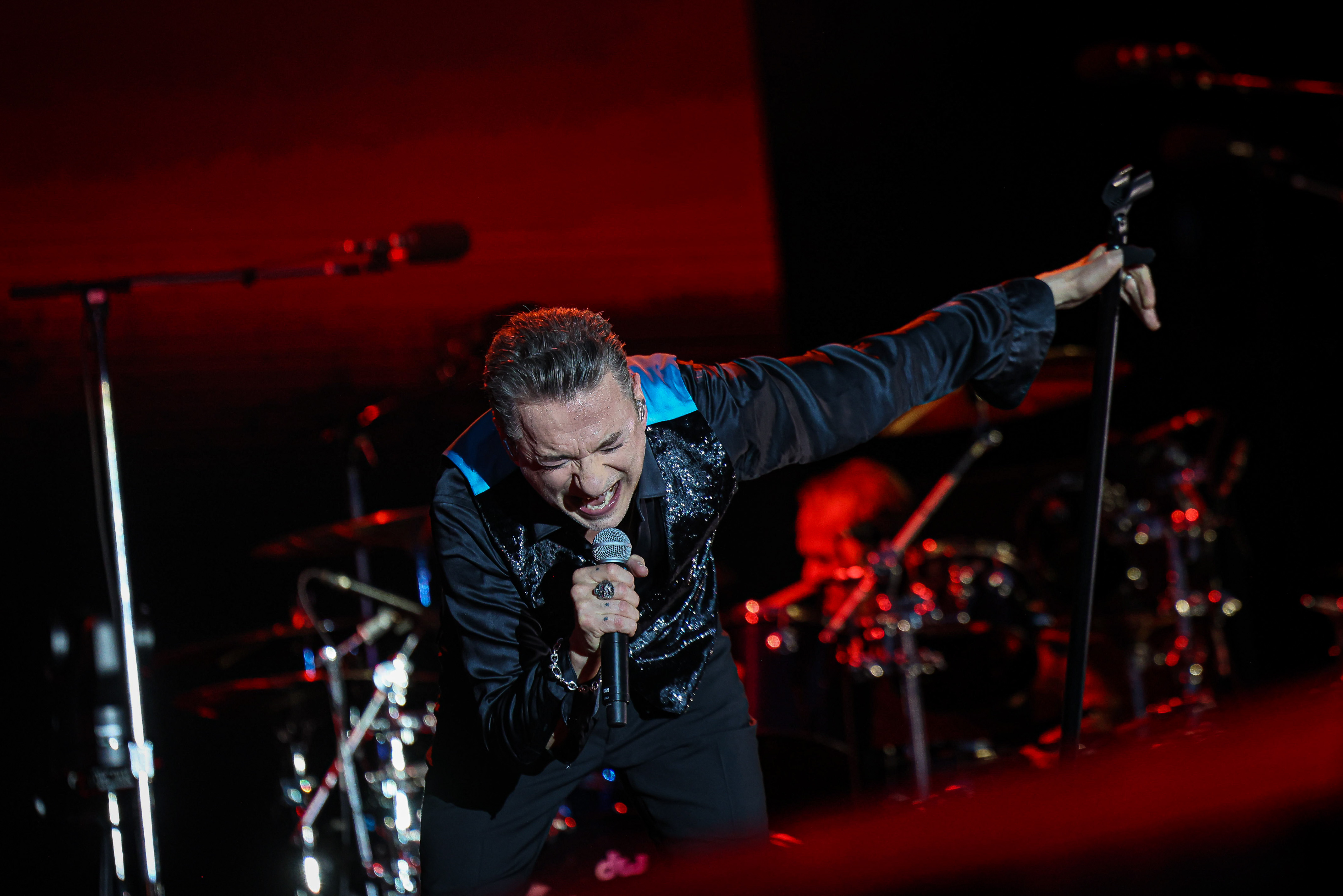 David Gahan singer of Depeche Mode during a performance at Primavera Sound on June 2, 2023