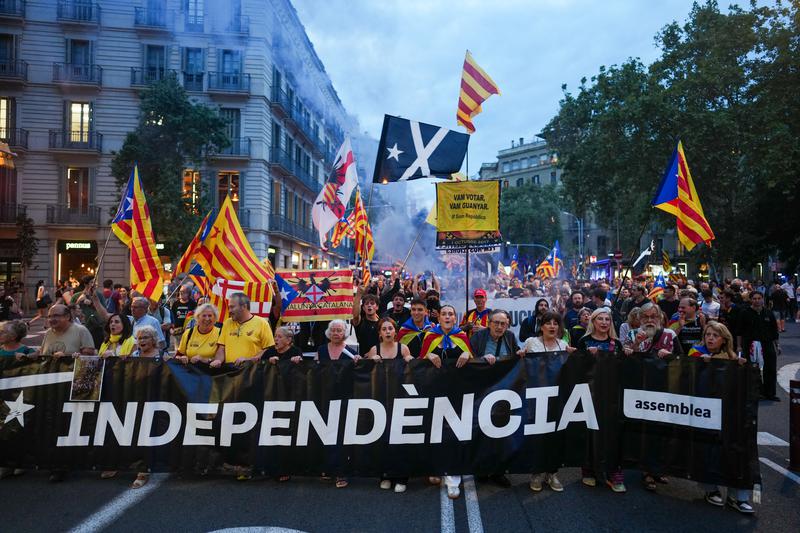 Demonstration in Barcelona marking the ninth anniversary of the October 1, 2017 referendum