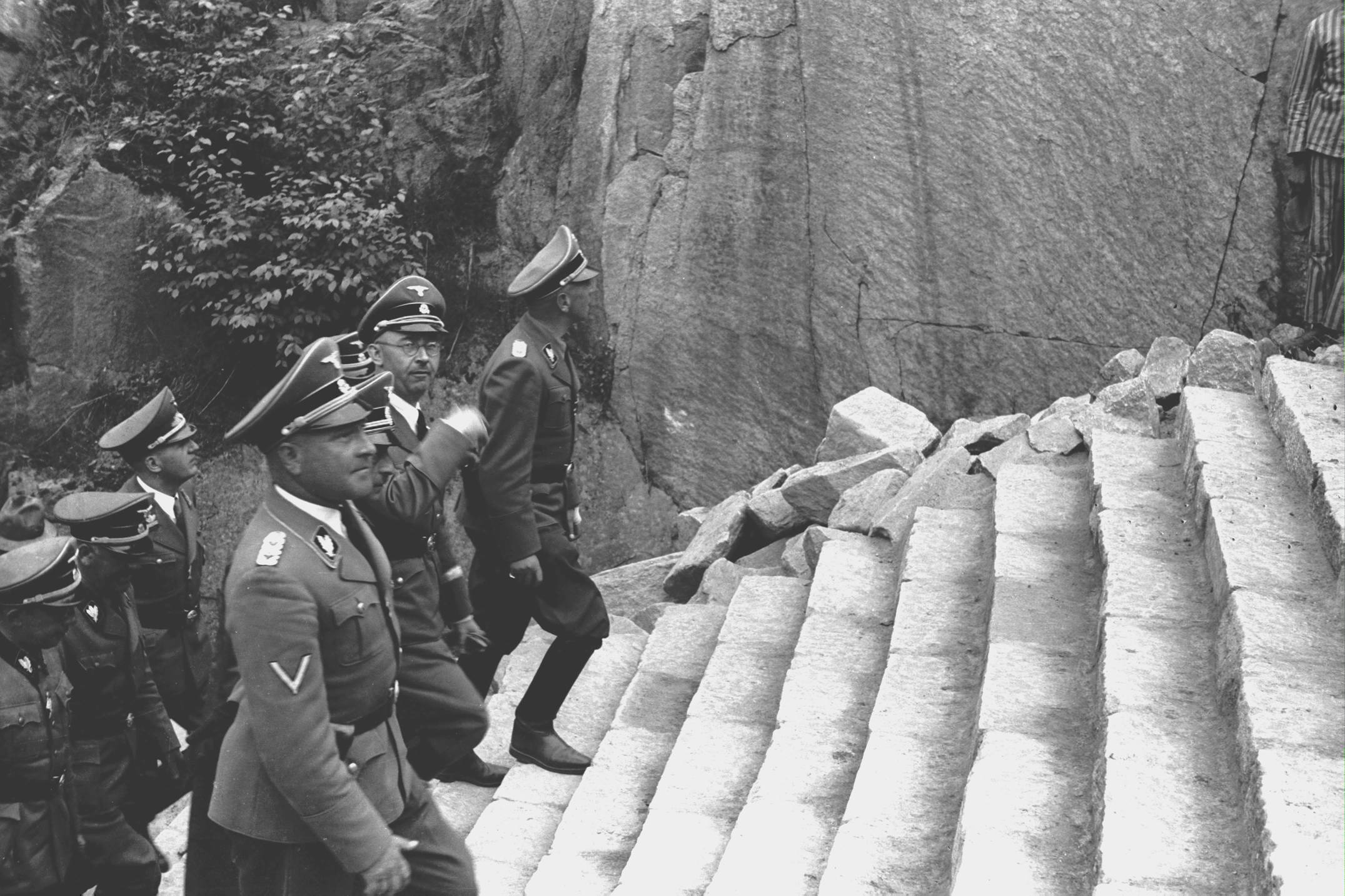 Heinrich Himmler, Supreme Head of the SS, at Mauthausen camp