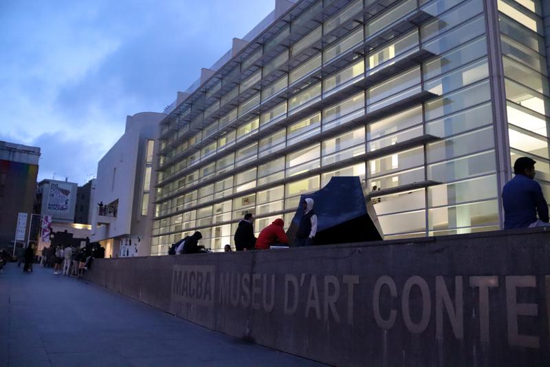 Exterior of MACBA during Museum Night