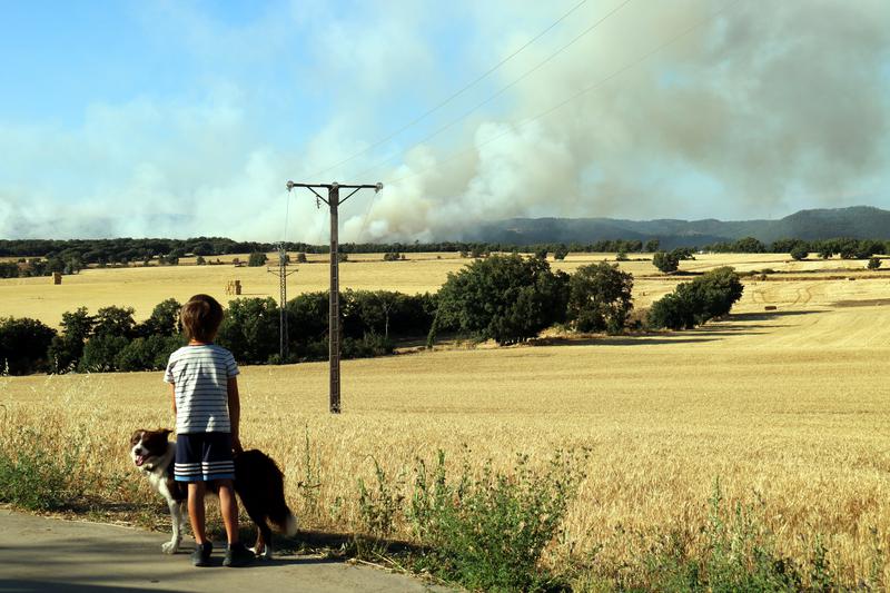 The fire as seen from La Llavinera