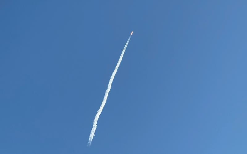 Image of the launch of the Falcon 9 rocket carrying Menut, Catalonia's second nanosatellite
