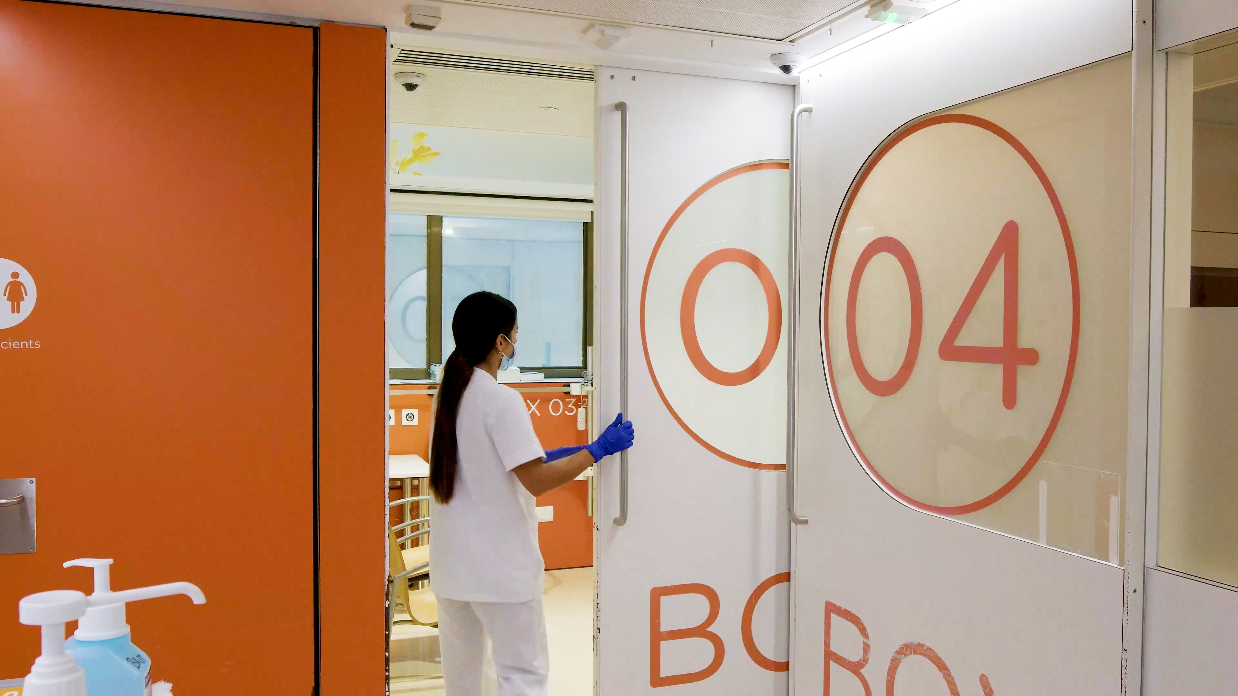 A medical professional in Hospital Clinic photographed in one of the rooms where sexual assault cases are treated