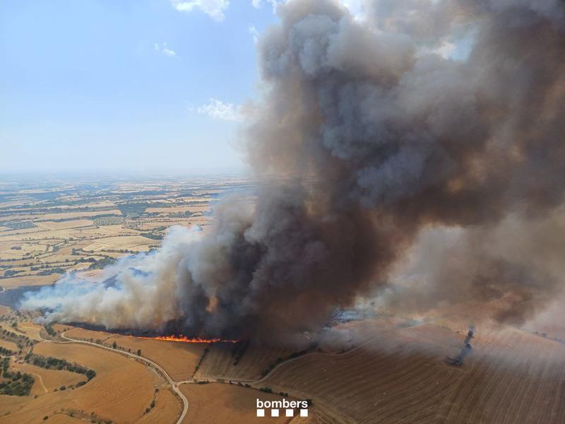 Wildfire in Granyena de Segarra, near Lleida