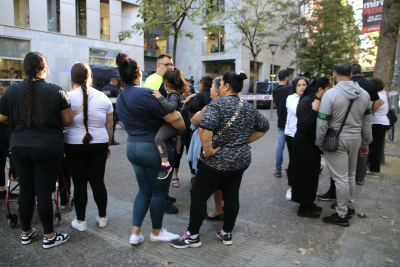 Relatives of the victims of the Font de la Pólvora shooting gather outside court in Girona