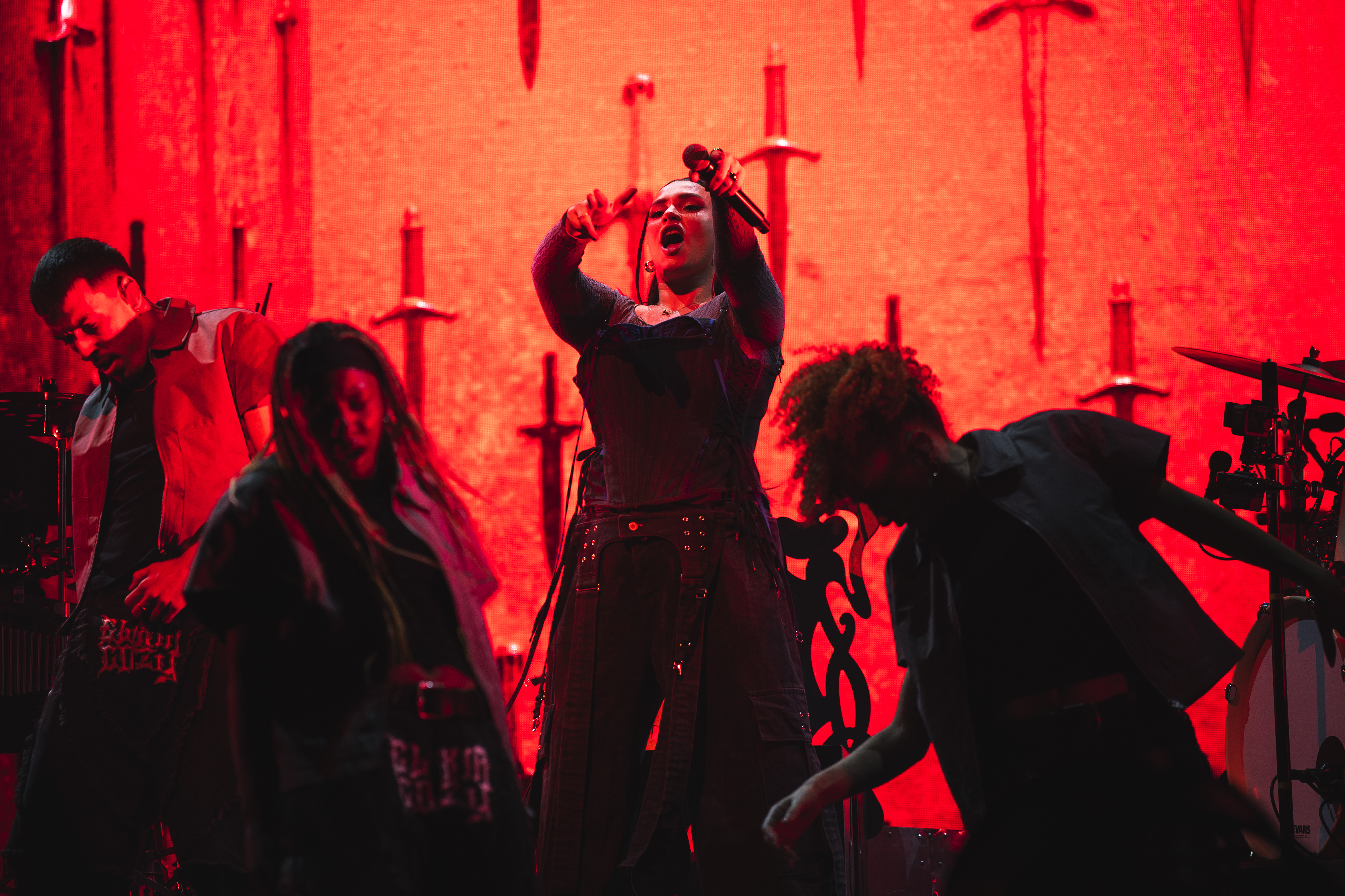 Lia Kali performing at Bogatell Beach