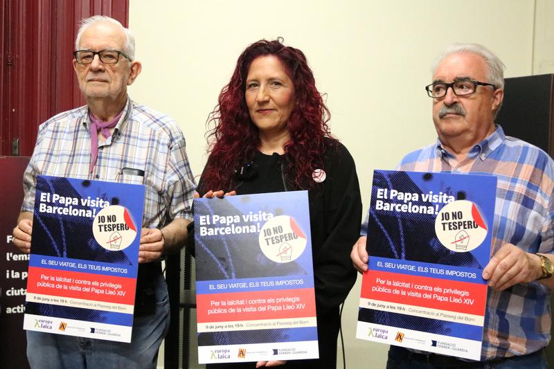 Presentation of the 'I'm not waiting for you' campaign by the secular organizations, Ferrer i Guàrdia Foundation, Europa Laica and Ateus de Catalunya (Atheists of Catalonia)