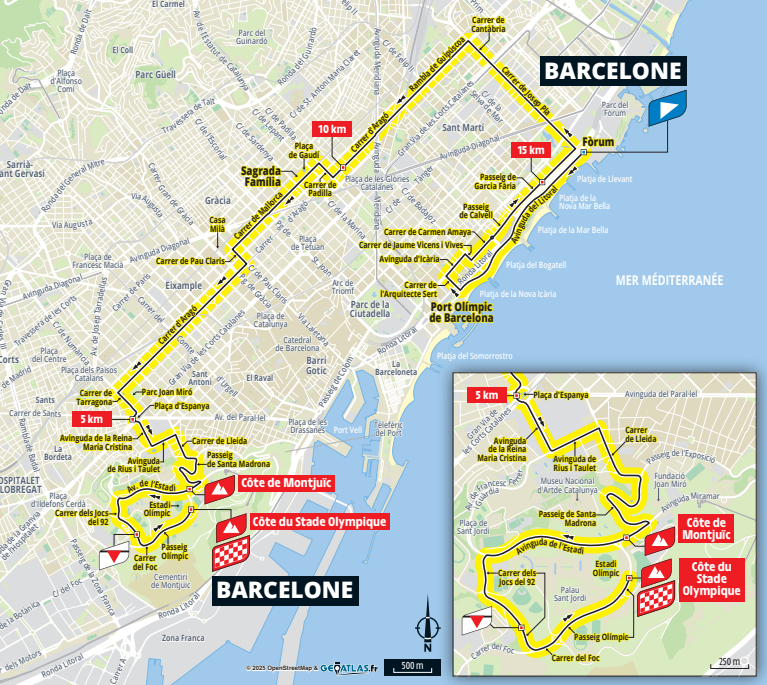 Route of the first stage of the 2026 Tour de France in Barcelona
