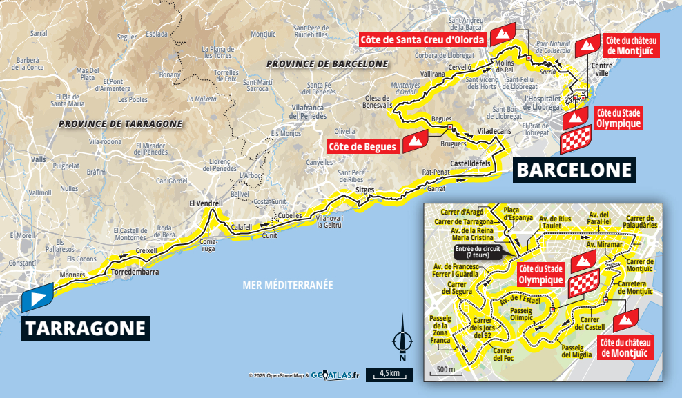 Route of the second stage of the 2026 Tour de France in Catalonia