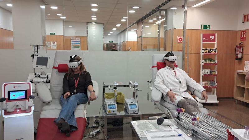 Donors wear VR headsets during blood donation
