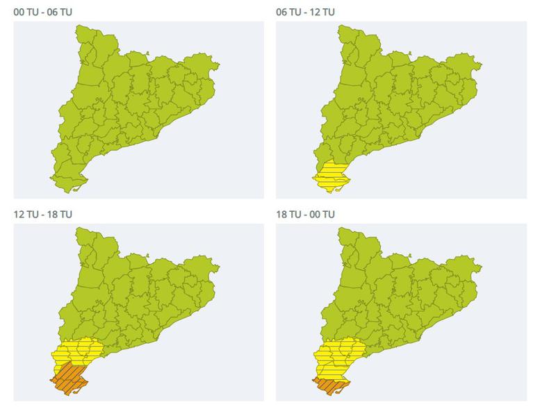Flood alert for October 11 and 12 in southern Catalonia