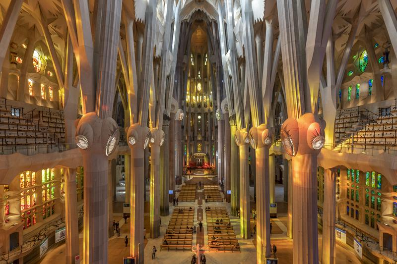 Inside the Sagrada Familia basilica