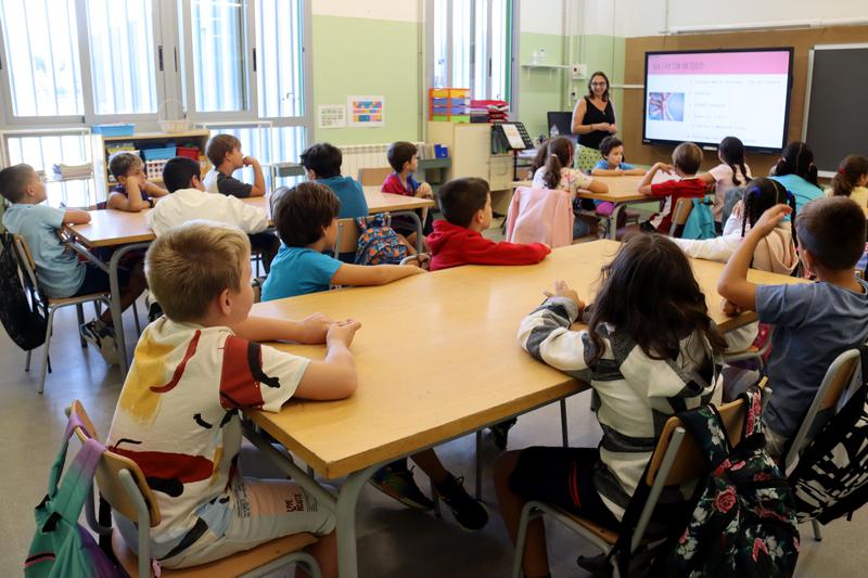 First day of school for pupils in Reus, southern Catalonia