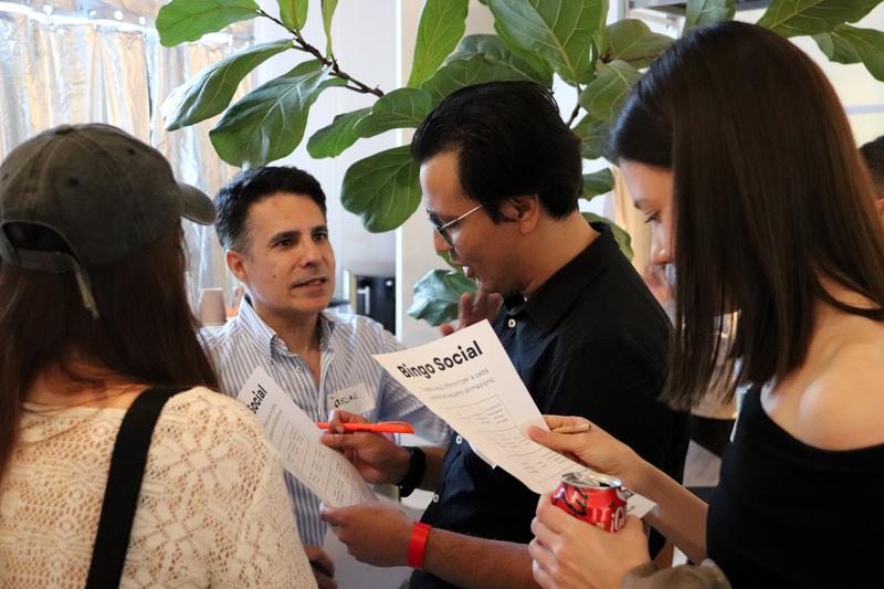 Attendees at a Speak Catalan social bingo game