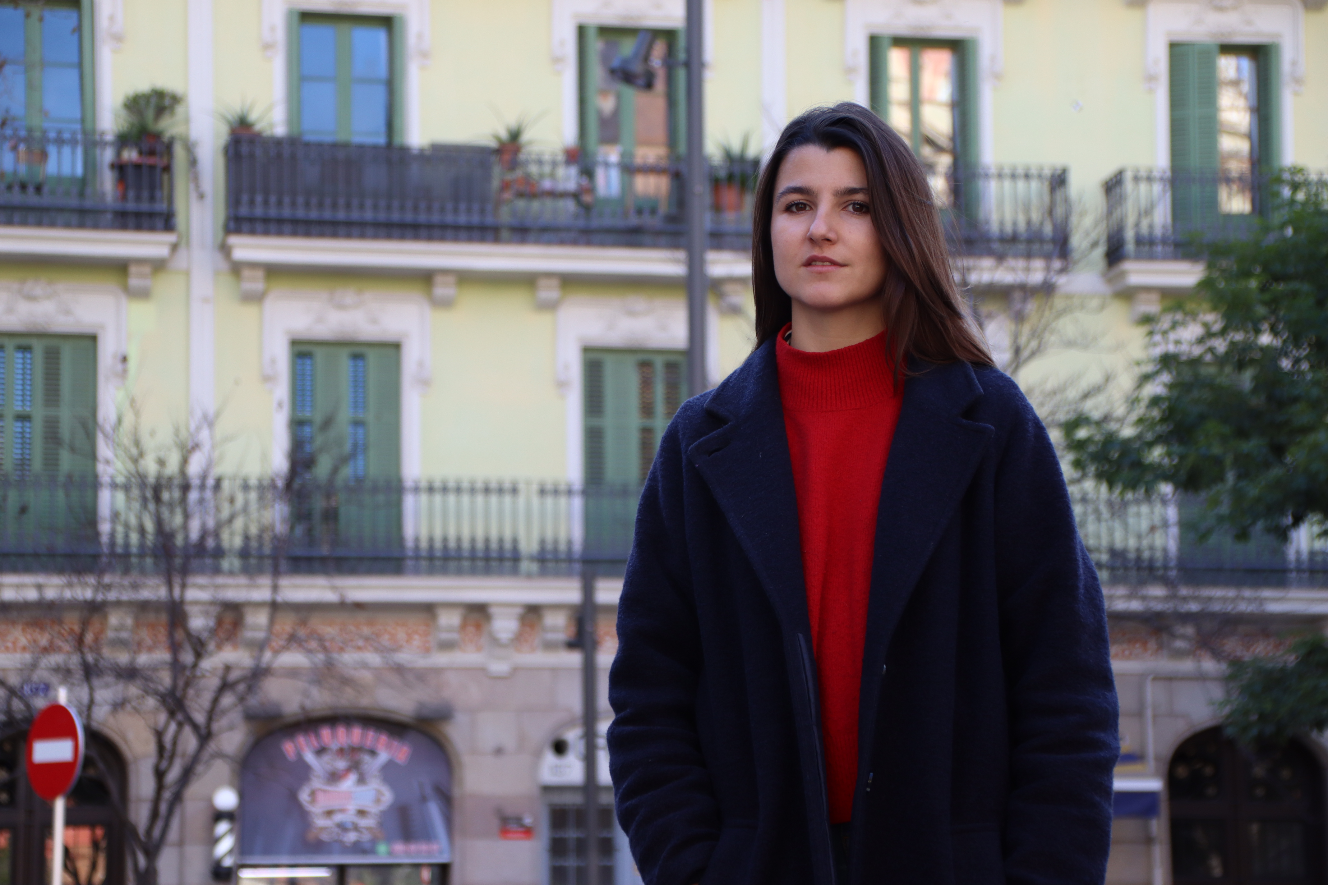 Tenants' Union spokesperson, Carme Arcarazo, outside Casa Orsola