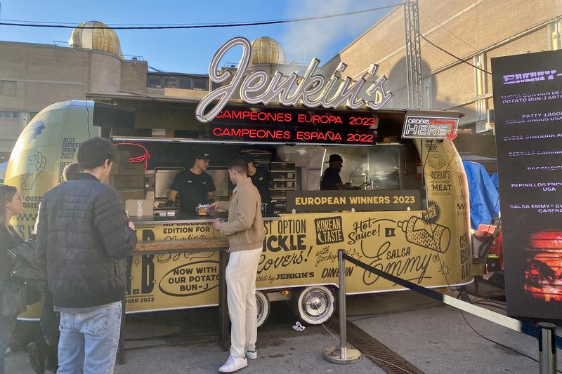 Jenkin’s one of the burger food trucks at The Champions Burger food festival in Barcelona