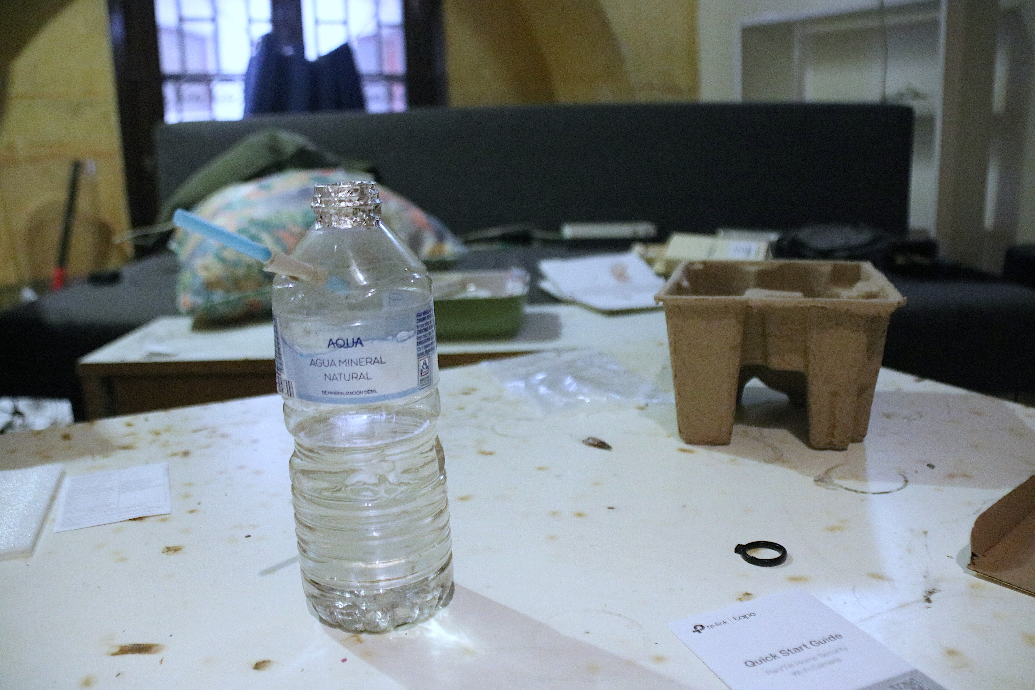 A basic pipe used for drug consumption inside the dismantled drug den