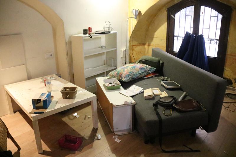 A drug den in Barcelona's Raval neighborhood after being dismantled by police