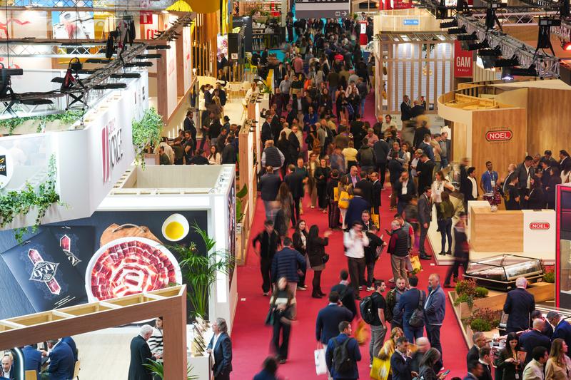 Visitors in one of the halls of the Alimentaria exhibition