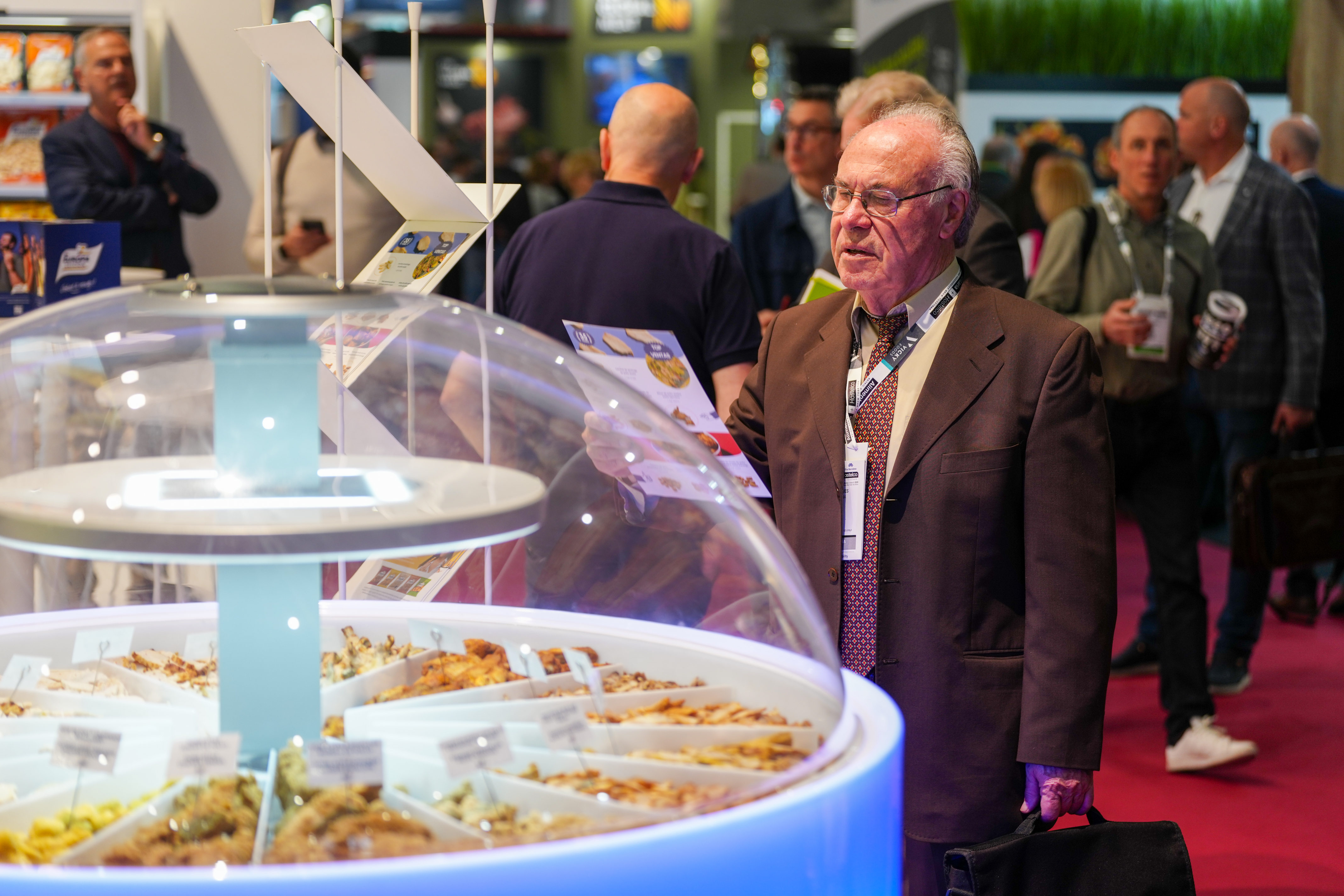 A visitor at one of the stands at Alimentaria