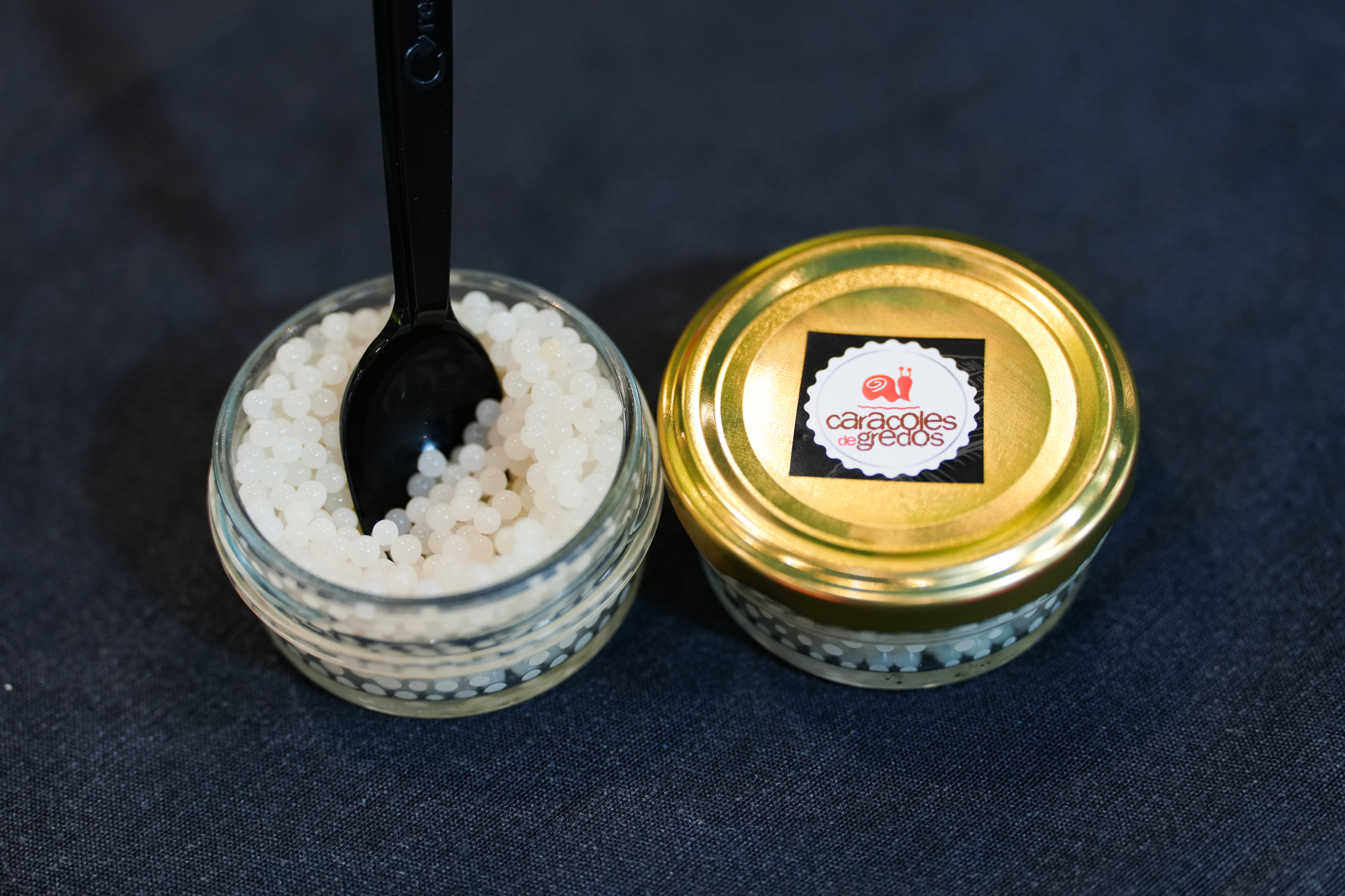 Snail caviar presented at Alimentaria