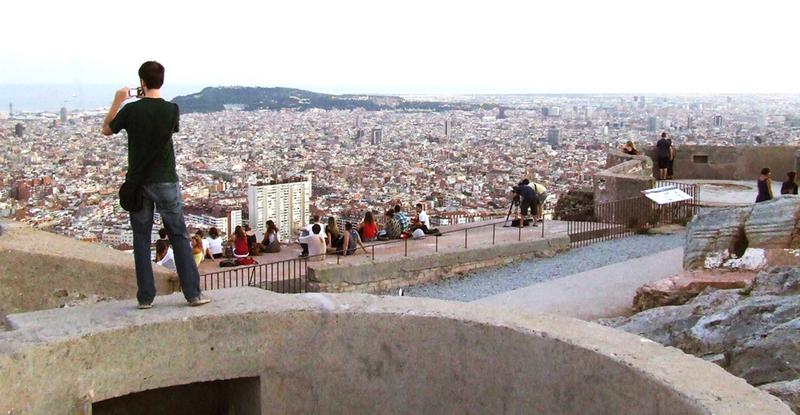 The Spanish Civil War archeological site and viewpoint in Barcelona's Turó de la Rovira, in 2012