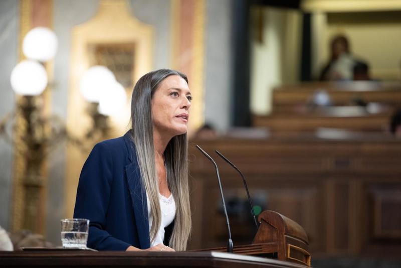 Junts Congress spokesperson, Míriam Nogueras, during the debate on transferring immigration powers to Catalonia