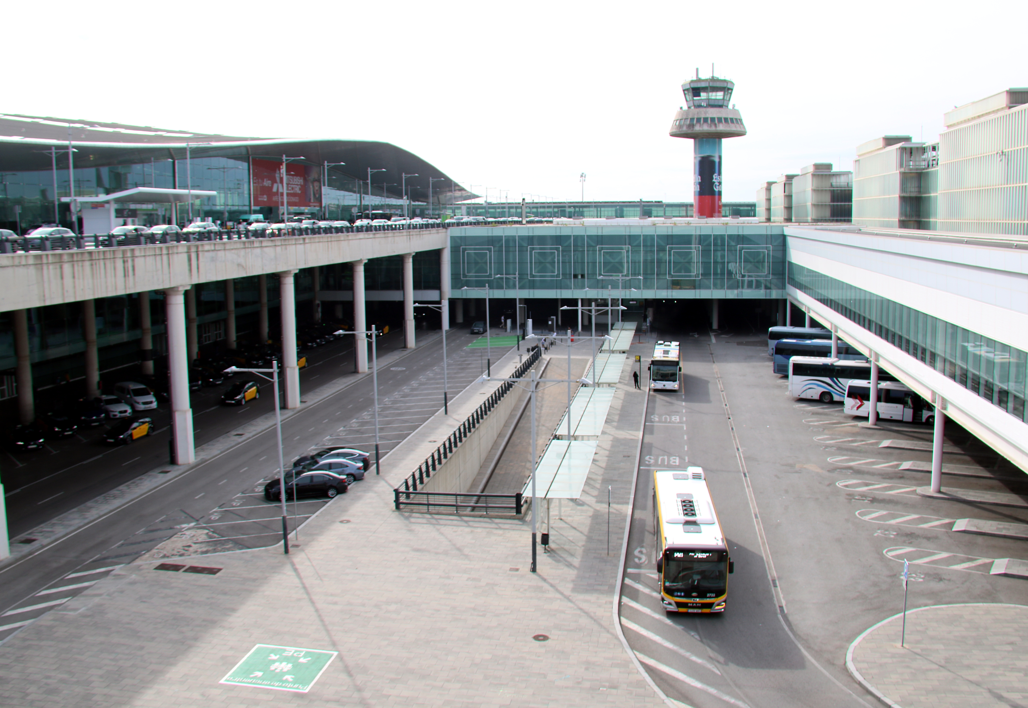 The taxi and bus area at Terminal 1 in Barcelona airport that will be affected by the terminal expansion