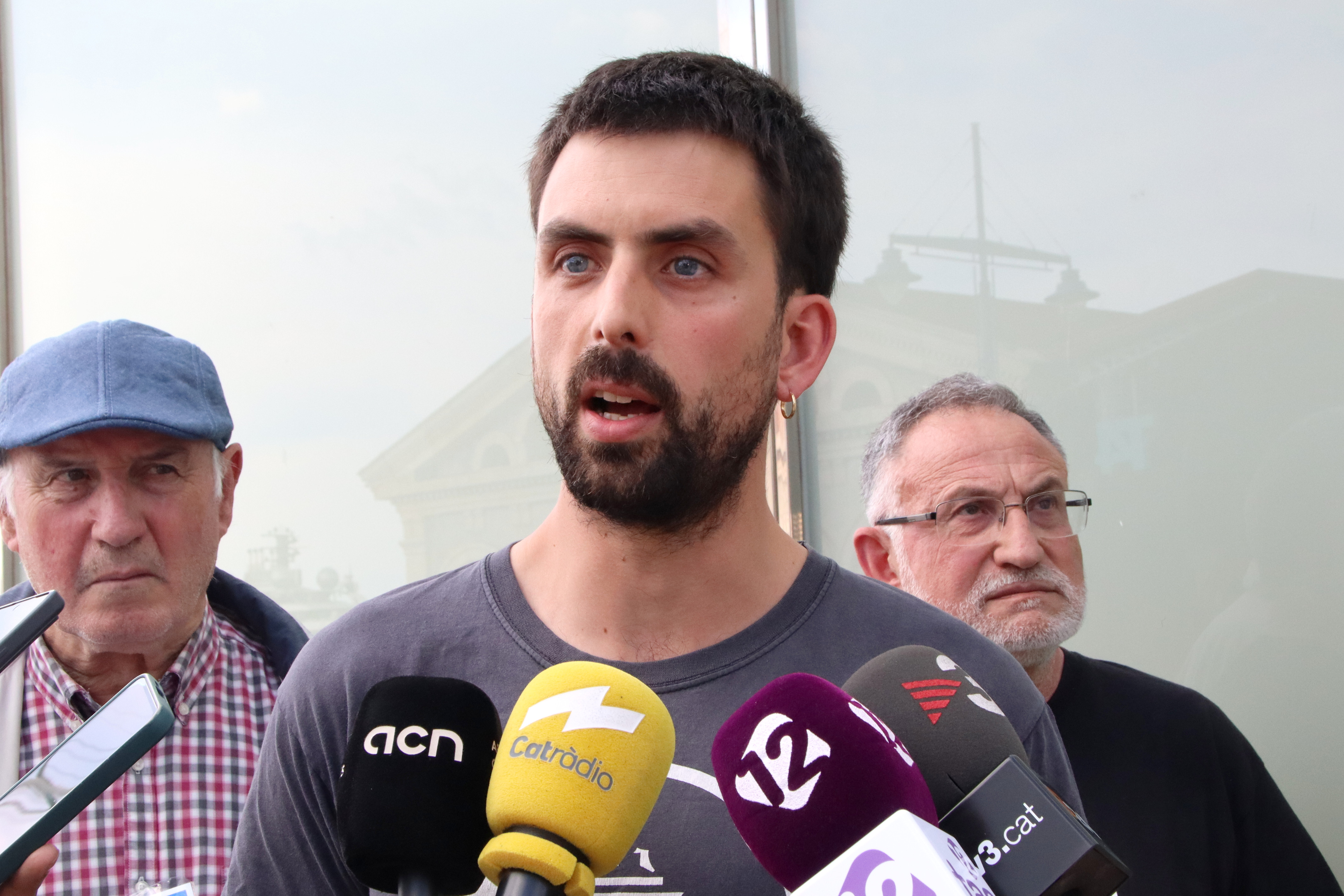 Misael Alerm, member of Stop Creuers Tarragona, during the press conference this Thursday