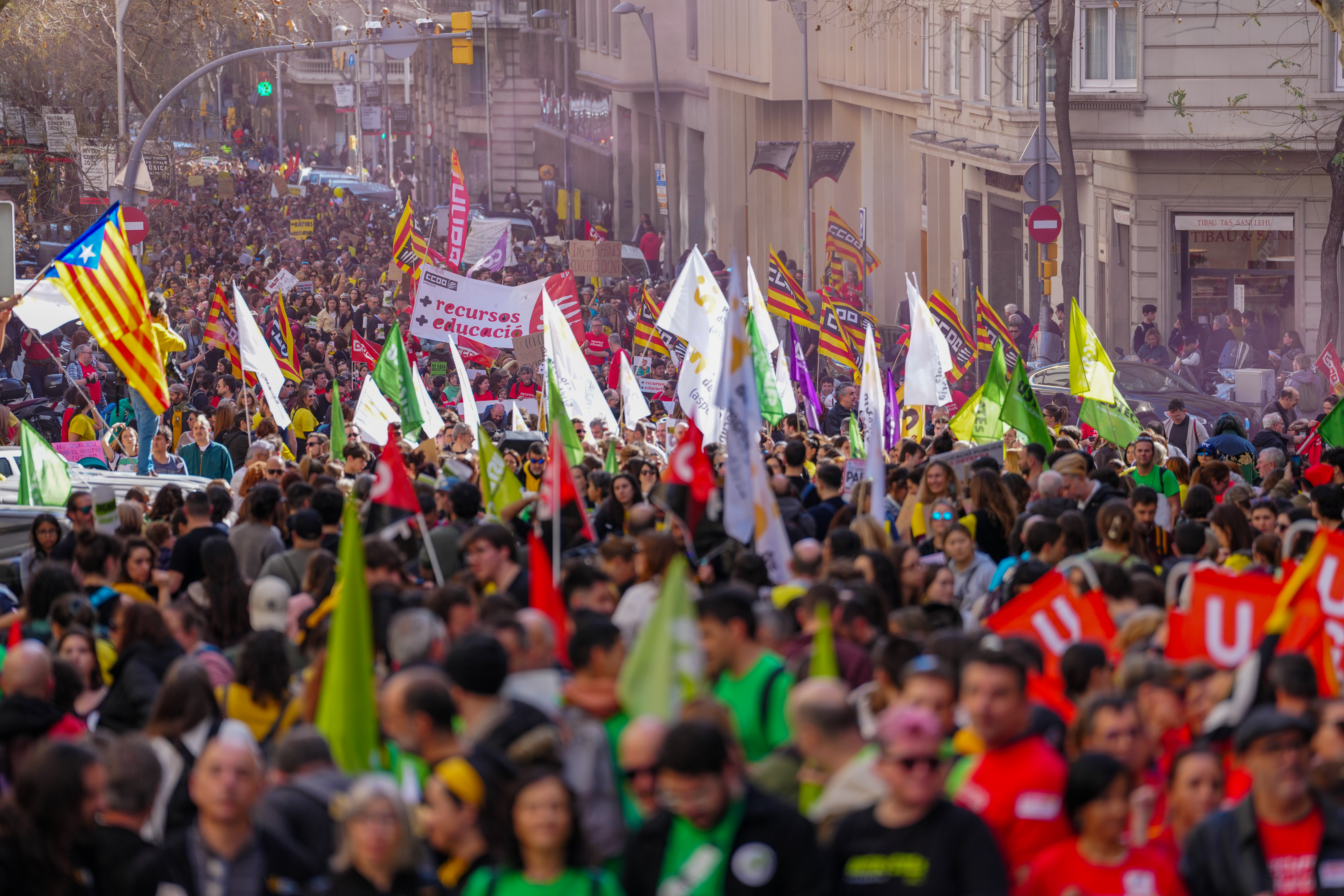 Teachers protest in Barcelona