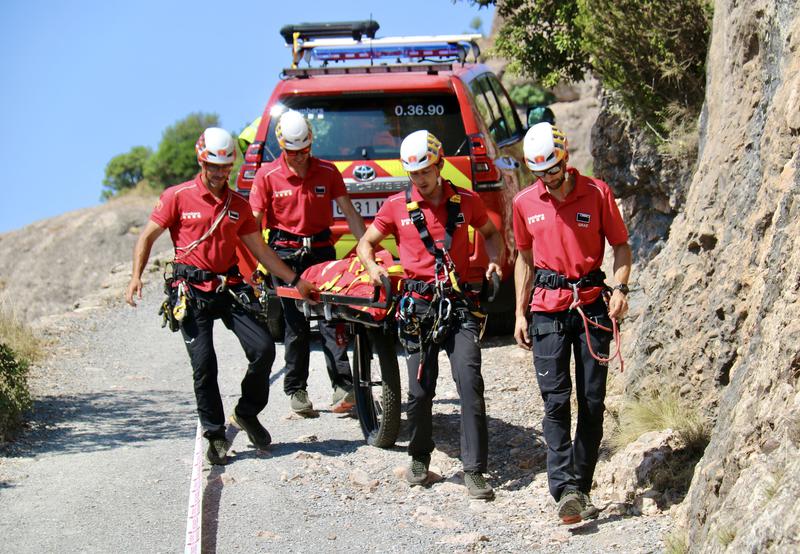 Firefighters carry out rescue exercises in Montserrat