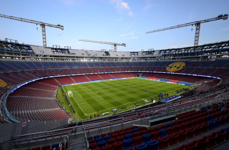 General view inside the stadium prior to the UEFA Champions League 2025/26 League match between FC Barcelona and Eintracht Frankfurt at Spotify Camp Nou on December 09, 2025 in Barcelona, Spain