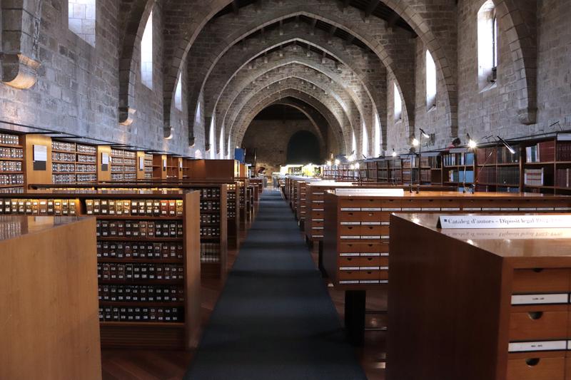 The reading room in Catalonia's national library, the Biblioteca de Catalunya