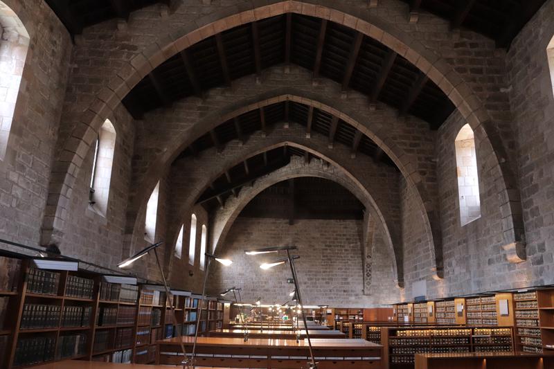 The reading room at Catalonia's national library, the Biblioteca de Catalunya