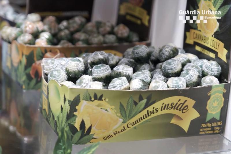 A lolly with cannabis inside in a 'grow shop' in Barcelona