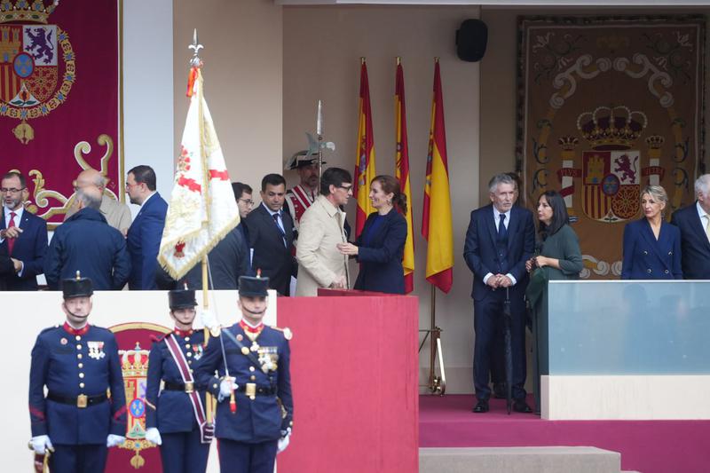 Catalan president Salvador Illa during the military parade on Spain's National Day.