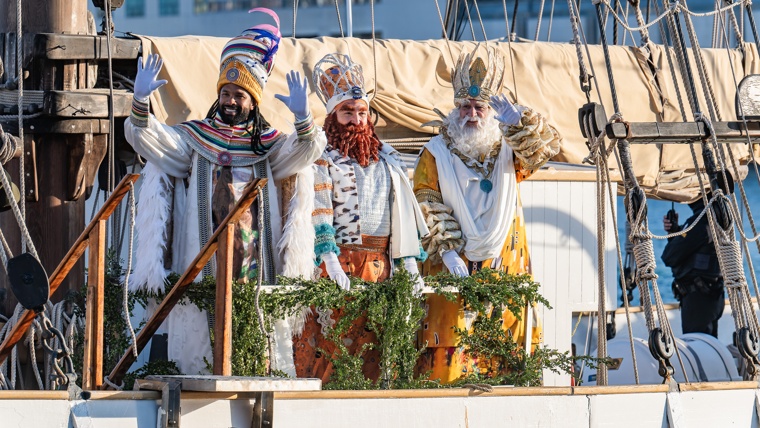 The Three Wise Men arriving in Barcelona