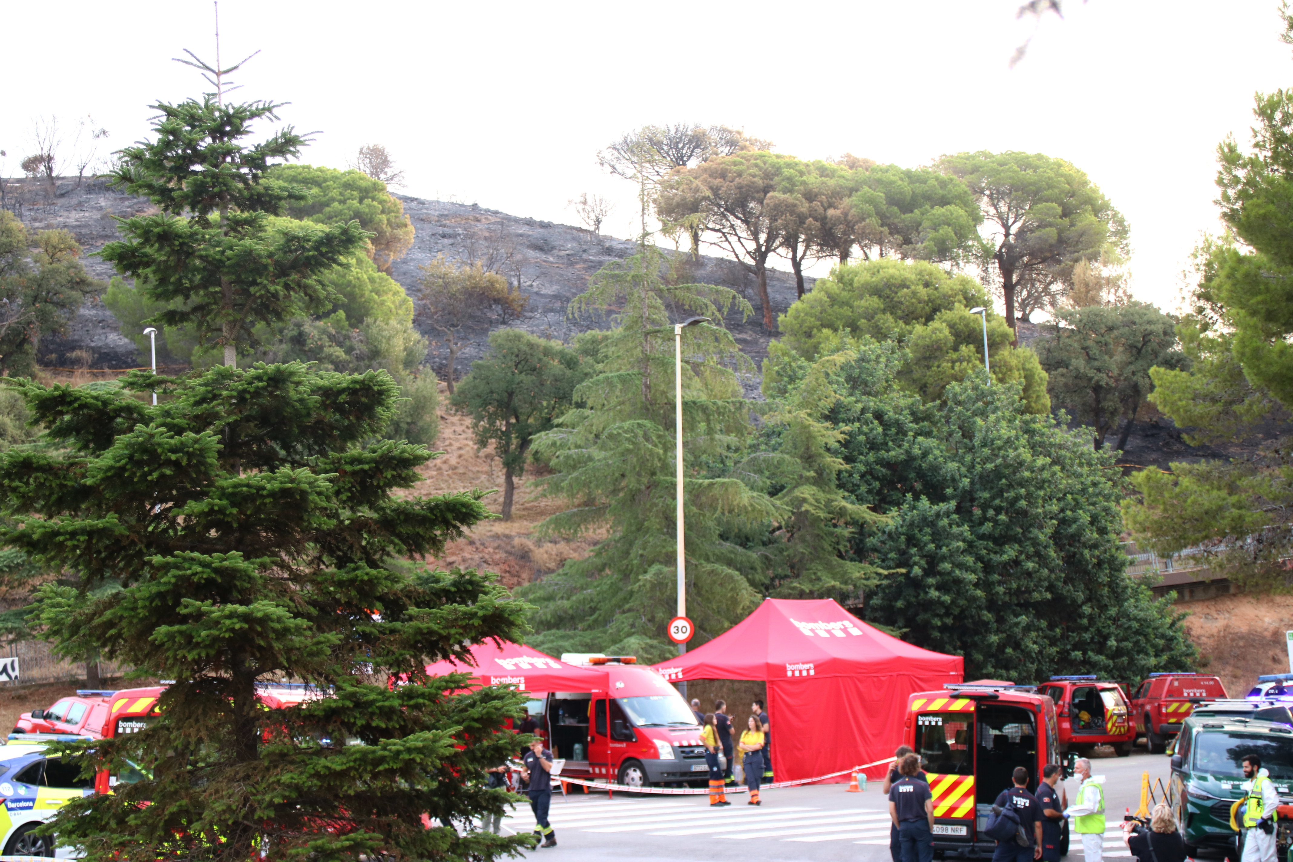 Emergency and security services below the burned area
