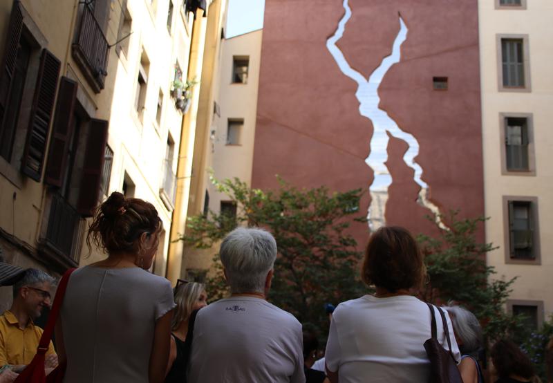The artistic project L'Escletxa, a tribute to victims of femicide, in Barcelona's El Born neighbourhood