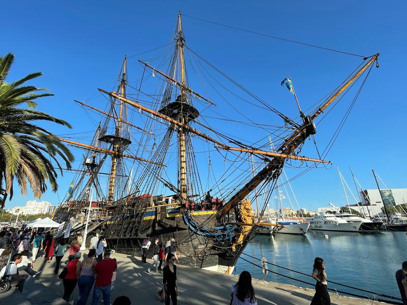 The Götheborg of Sweden docked at Rambla de Mar in Barcelona