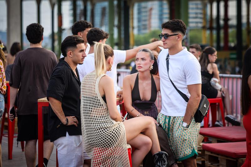A group of young people at a music festival