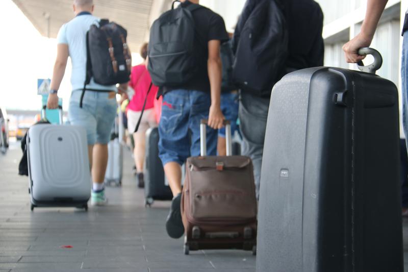 Tourists at Barcelona's El Prat airport