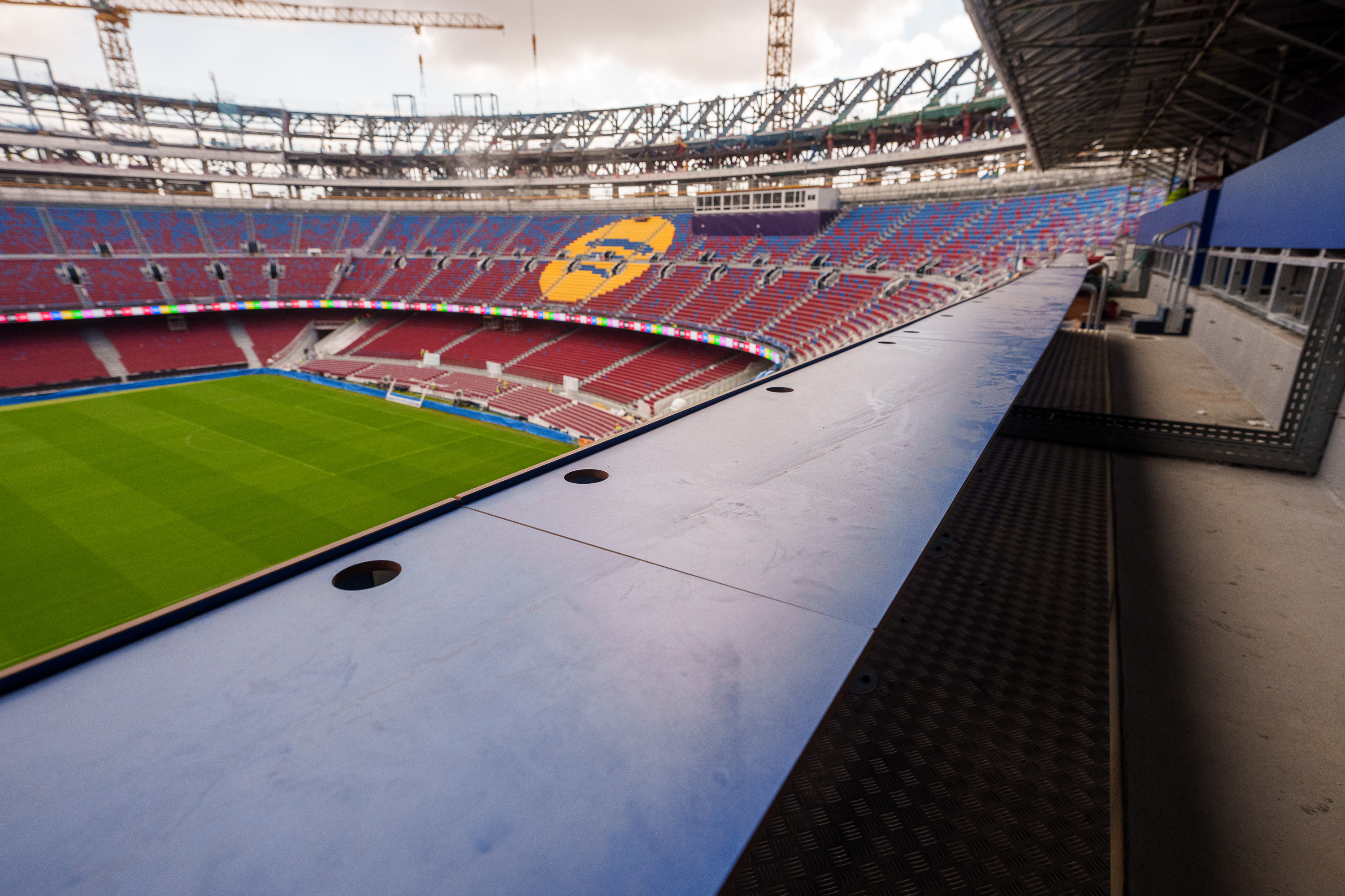Some stands of the Spotify Camp Nou during construction in September 2025