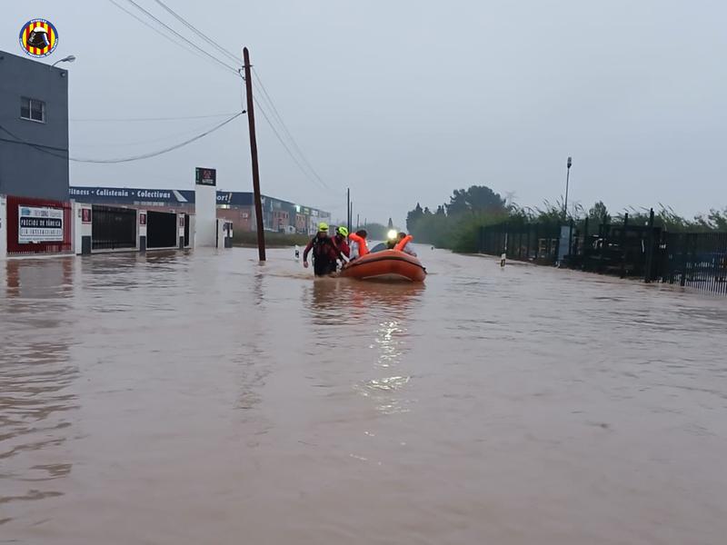 Rescue efforts in the flood-affected areas in Valencia.