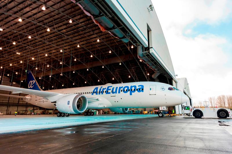 Air Europa airplane leaving a tarmac