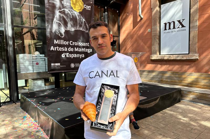 Toni Vera, from Canal bakery, after winning Spain's Best Croissant Award for fourth time