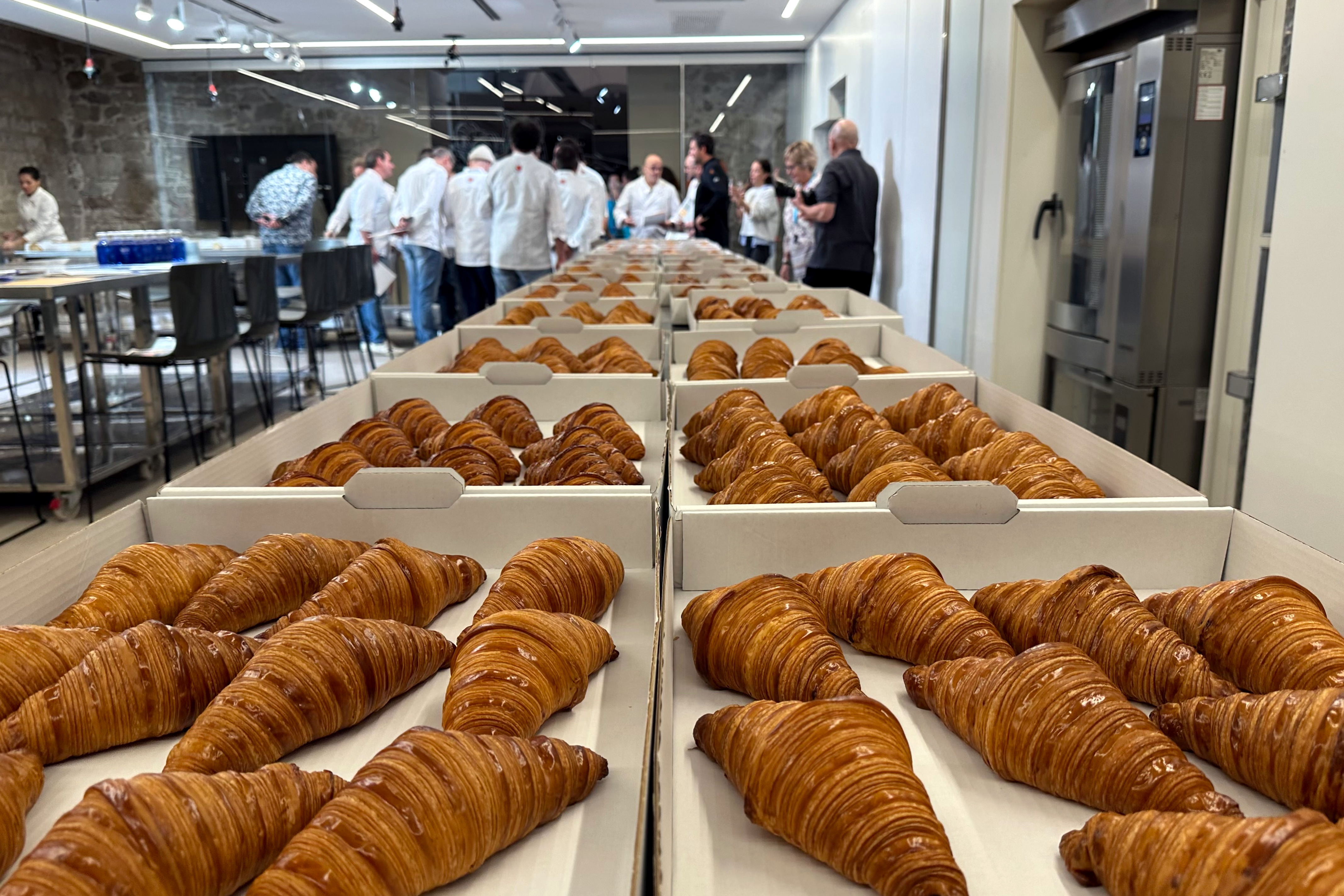 Croissants under evaluation as the jury selects the 2025 Spain's Best Croissant in Barcelona