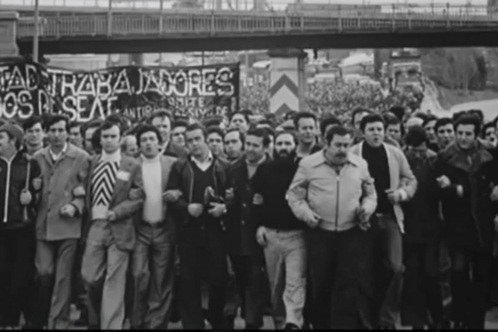 SEAT workers protesting in Barcelona in 1971