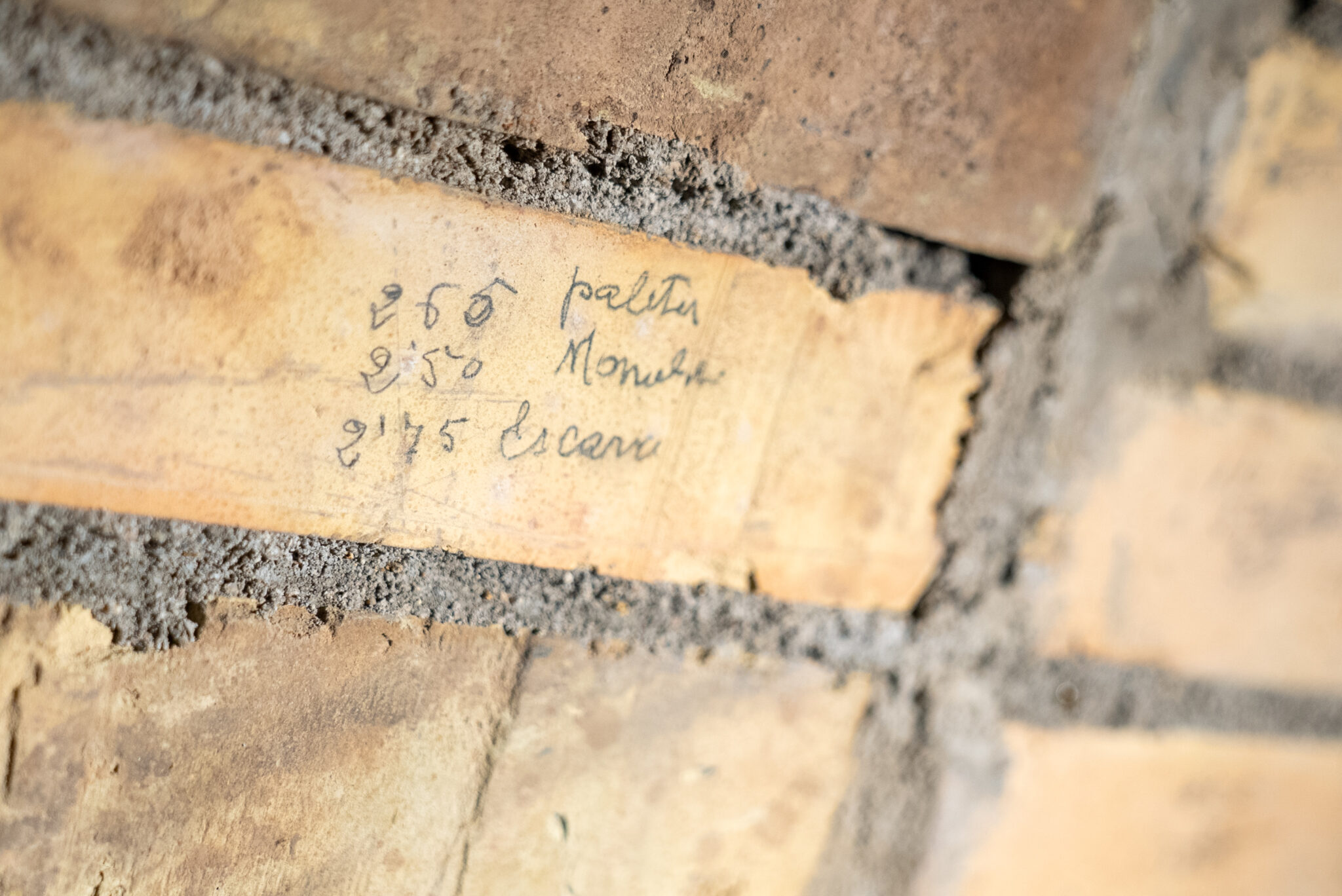 Handwriting messages written on the walls of the new raid shelter opened in the Torre de la Sagrera building in Barcelona